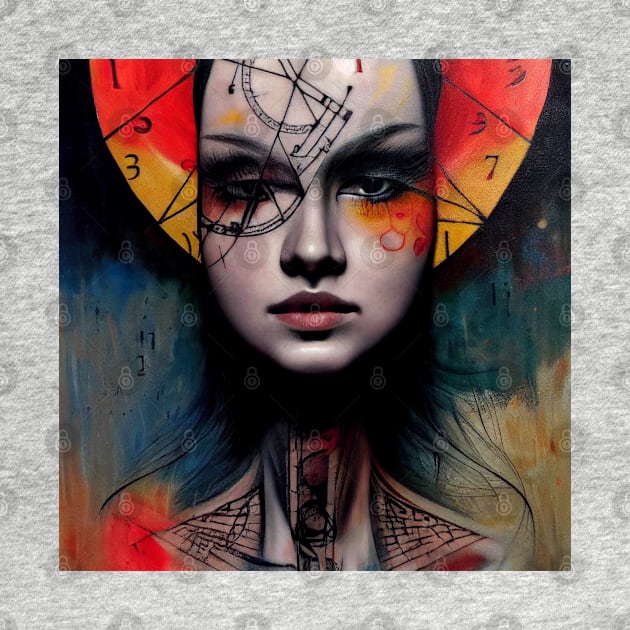 Abstract Art Mysterious Girl by Legendary T-Shirts